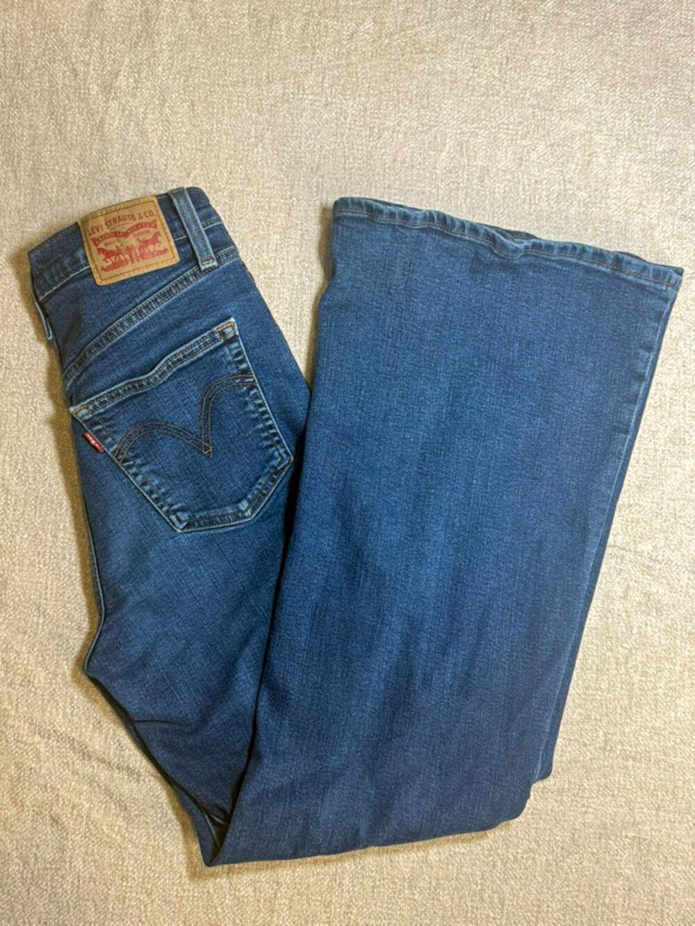 Levi’s Ribcage Bell Jeans 28 Dark Wash Super High Rise Wide Leg Flare Denim